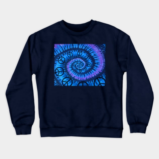 Tie Dye Peace Spiral Crewneck Sweatshirt by ARTWORKandBEYOND